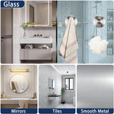 Silver Sucti Cup Hooks for Shower Waterproof - No Drill Stainless Steel Towel Hooks for Bathroom Wall, Kitchen, Glass, Mirror, Tile - Ideal for Hanging Towels, Robes, and Loofahs(4 pcs)