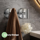 2 Pack Heavy Duty Sucti Cup Hooks - No Drill Shower Hooks for Bathroom, Kitchen & Glass Doors, Wall-Mounted Towel Holder, Hanging Hanger for Robes, Strg Hold  Tile, Window, Mirrors - Silver