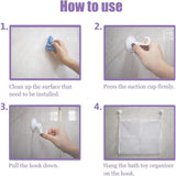 Petluno Bath Toy Organizer Mesh Storage Baby Shower Toys Bathtub Net Bag Kids Quick Dry Holder 2 X Bathroom & 6 Strong Suction Hooks (White)