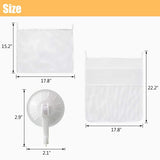 Petluno Bath Toy Organizer Mesh Storage Baby Shower Toys Bathtub Net Bag Kids Quick Dry Holder 2 X Bathroom & 6 Strong Suction Hooks (White)