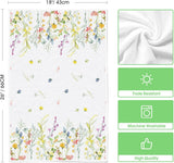 Wildflower Floral Spring Kitchen Towels Dish Towels, 18x26 Inch Farmhouse Summer Decoration Hand Towels Set of 2