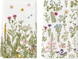 Wildflower Floral Kitchen Towels Dish Towels, 18x26 Inch Leaves Holiday Decoration Hand Towels Set of 2