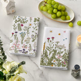 Wildflower Floral Kitchen Towels Dish Towels, 18x26 Inch Leaves Holiday Decoration Hand Towels Set of 2