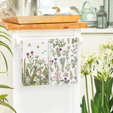 Wildflower Floral Kitchen Towels Dish Towels, 18x26 Inch Leaves Holiday Decoration Hand Towels Set of 2