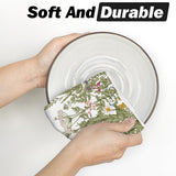 Wildflower Floral Kitchen Towels Dish Towels, 18x26 Inch Leaves Holiday Decoration Hand Towels Set of 2