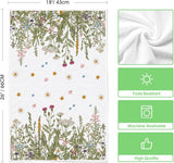Wildflower Floral Kitchen Towels Dish Towels, 18x26 Inch Leaves Holiday Decoration Hand Towels Set of 2