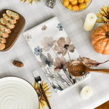 Brown Poppy Floral Leaves Spring Kitchen Towels Dish Towels, 18x26 Inch Seasonal Summer Decoration Hand Towels Set of 2
