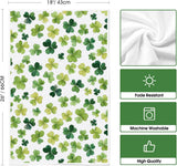 Beige Shamrocks St. Patrick's Day Kitchen Towels Dish Towels, 18x26 Inch Seasonal Spring Decoration Hand Towels Set of 2