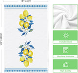 Lemon Flowers Floral Summer Kitchen Towels Dish Towels, 18x26 Inch Seasonal Decoration Hand Towels Set of 2