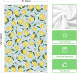 Lemon Flower Summer Kitchen Towels Dish Towels, 18x26 Inch Seasonal Summer Decoration Hand Towels Set of 2