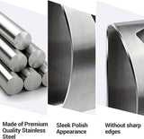 3 Pack Stainless Steel Kitchen Towel Hooks for Shower Wall Bathroom Self Adhesive Dish Towel Holder Hangers for Tea Cabinet Door Rag Grabber (Silver)