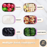 Small (1 CUP) Stainless Steel Snack Containers for Kids | Easy Open Leak Proof Food Containers with Silicone Lids - Perfect l Toddler Lunch Box for Daycare and School (8oz)