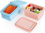 Silicone Snack Containers for Kids, Leak Proof Microwavable Small Lunch Box Containers with Lids for Toddlers, 1 Cup BPA Free Freezer Molds for Soups/Baby Food Storage (13.5oz*2)