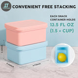 Silicone Snack Containers for Kids, Leak Proof Microwavable Small Lunch Box Containers with Lids for Toddlers, 1 Cup BPA Free Freezer Molds for Soups/Baby Food Storage (13.5oz*2)