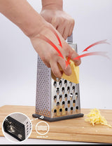 Cheese Grater, Box Grater for Cheese Stainless steel Vegetable Slicer Food Shredder 4-sided Convenience for kitchen