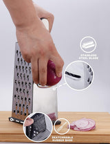 Cheese Grater, Box Grater for Cheese Stainless steel Vegetable Slicer Food Shredder 4-sided Convenience for kitchen