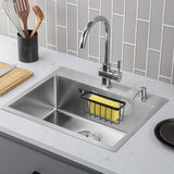 Sponge Holder for Kitchen Sink Suction,Stainless Steel Sponge Holder for Sponges, Scrubbers, Soap, Kitchen, Bathroom, Black