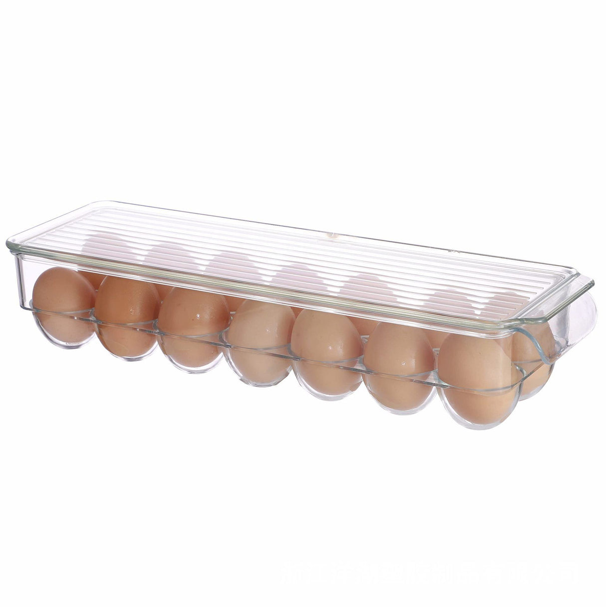 Pack of 2 - Egg Basket for fridge - Egg Holder for Fridge - 14 Egg Container With Lid & Handle, Egg Container For Refrigerator, Stackable Plastic Egg Tray with Lids (Clear)