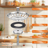 Kitchen Sink Strainer - 2Pack Sink Drain Stopper, 80mm(3.15in) Stainless Steel Kitchen Sink Accessories Plug with Anti-Clogging Basket, Bouchon Evier Cuisine