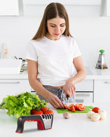 4-in-1 Knife Sharpener, Kitchen Knife Accessories for Ceramic Knives, Steel Knives and Scissors, Aiding in Repair, Restoration, and Polishing of Blades