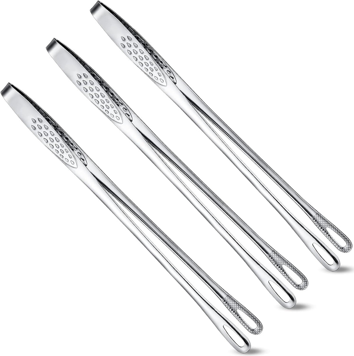 3 Pcs 11 Inches Kitchen Tongs Korean BBQ Tweezers for Cooking Stainless Steel Kitchen Tweezers Grill Food Yakiniku Cooking Clamp Tool for Salad, Fish, Steak, Barbecue, Buffet, Meat