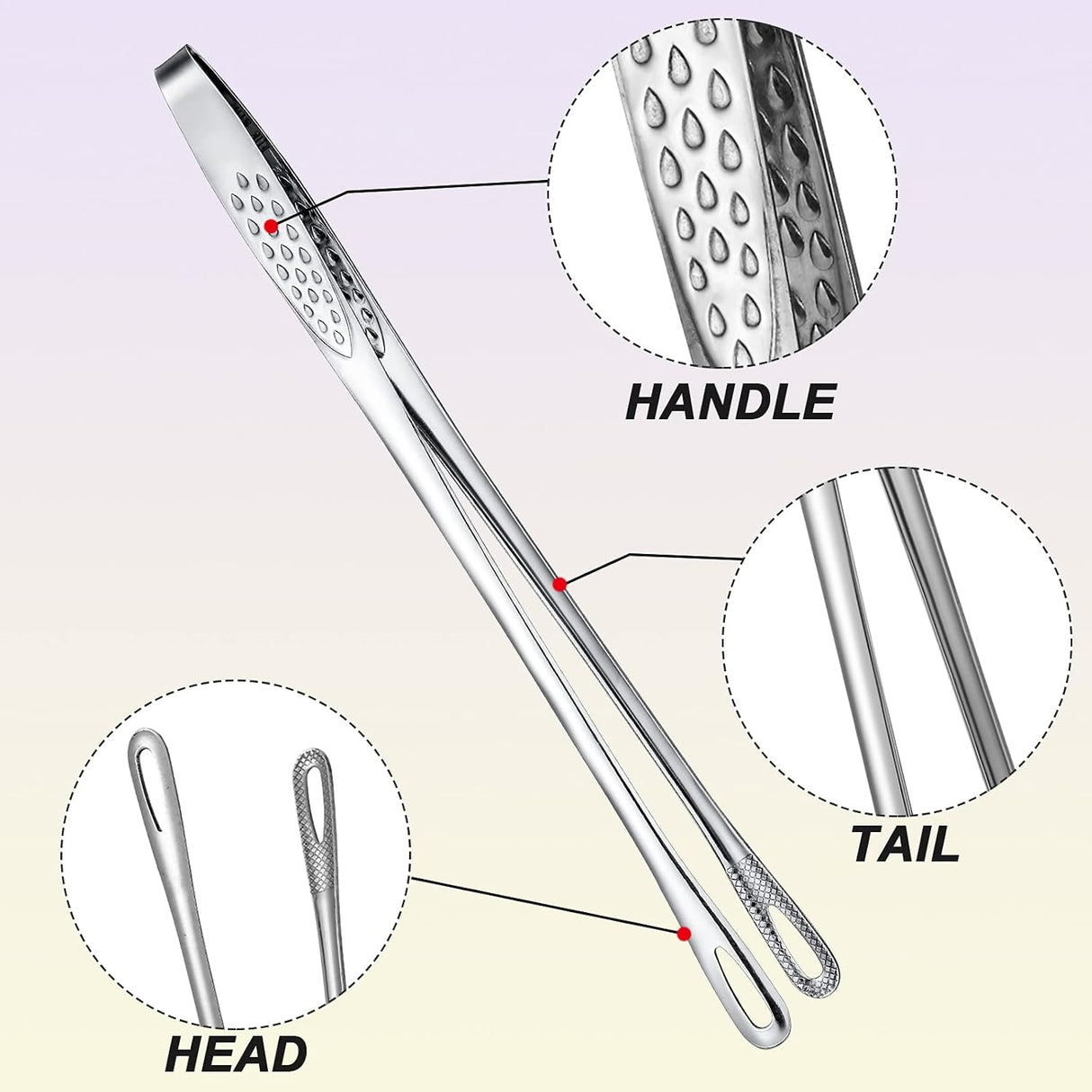 3 Pcs 11 Inches Kitchen Tongs Korean BBQ Tweezers for Cooking Stainless Steel Kitchen Tweezers Grill Food Yakiniku Cooking Clamp Tool for Salad, Fish, Steak, Barbecue, Buffet, Meat