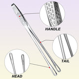 3 Pcs 11 Inches Kitchen Tongs Korean BBQ Tweezers for Cooking Stainless Steel Kitchen Tweezers Grill Food Yakiniku Cooking Clamp Tool for Salad, Fish, Steak, Barbecue, Buffet, Meat