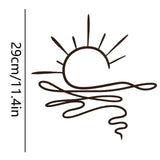 Sun Metal Wall Art Abstract Sunrise Sunset Sign Minimalist Black Line Wall Art Decor Sea Wave Modern Hanging Decor for Living Room Kitchen Bedroom Outdoor Housewarming Gifts 29 cm/11.4 Inch height