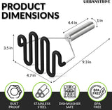 Non-Scratch Silicone Potato Masher Kitchen Tool, Potatoes Masher Potato Masher Stainless Steel Wrapped In Premium Silicone, Potato Smasher (Black)