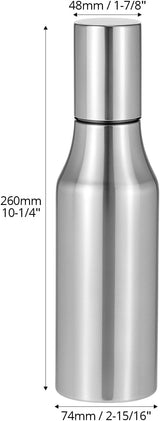 304 Stainless Steel Olive Oil Dispenser Bottle, 25oz Oil Decanter with Easy Pour Spout, Anti-Drip Design, 750ml Oil Cruet for Kitchen Cooking & Salad Dressing, 2.9W x 10.2H