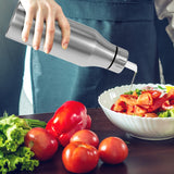 304 Stainless Steel Olive Oil Dispenser Bottle, 25oz Oil Decanter with Easy Pour Spout, Anti-Drip Design, 750ml Oil Cruet for Kitchen Cooking & Salad Dressing, 2.9W x 10.2H