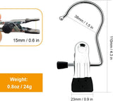 Boot Hanging Clips Hooks - 8 Pcs Boot Hangers Laundry Clips Stainless Steel Clothes Pins for Drying Sock (Black)