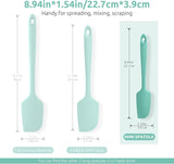Small Mini Silicone Spatula: 9×2inch 600ºF Heat-Resistant Food-Grade Jar Scraper for Kitchen Use, Non-Stick Seamless Flexible Baking Utensil for Mixing, Scraping Jam in Bowl or Cup (Aqua Sky)