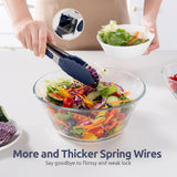 480ºF Heat Proof Kitchen Tong:  7" Silicone Cooking Tong with Firm Sealed Non Stick Rubber Tips & Silicon Coated 18/8 Stainless Steel Handle & Smooth Locking for Serving Salad (Midnight Blue)