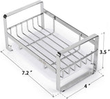 Kitchen Sink Sponge Holder, 304 Stainless Steel Kitchen Soap Dispenser Caddy Organizer, Countertop Soap Dish Rack Drainer with Removable Drain Tray, not Including Dispenser and Brush