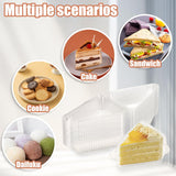 Thickened Extra Large 50Pcs Cake Slice Containers,4.4 Inch Pie Slice Containers For 6”-8” Diameter Cake or Pie Slices,Cheesecake Containers,Plastic Boxes for Take Out Packaging