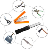 2 Pack Garden Tool Sharpener, Folding Pocket Diamond Knife Sharpener 400/600 Grit Double-Sided Scissor, Pruners, Loppers or Blade Sharpening Stone for Garden Outdoor Camping Kitchen