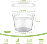 24 Sets 16 oz Plastic Deli Food Containers With Lids, Airtight Food Storage Containers, Freezer/Dishwasher/Microwave Safe, Soup Containers For Takeout Meal Prep Storage