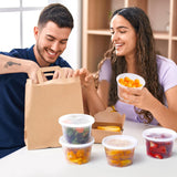 24 Sets 16 oz Plastic Deli Food Containers With Lids, Airtight Food Storage Containers, Freezer/Dishwasher/Microwave Safe, Soup Containers For Takeout Meal Prep Storage