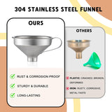 18/8 Stainless Steel Spice Funnel with Handle for Spice Jars - Professional Grade Kitchen Tools