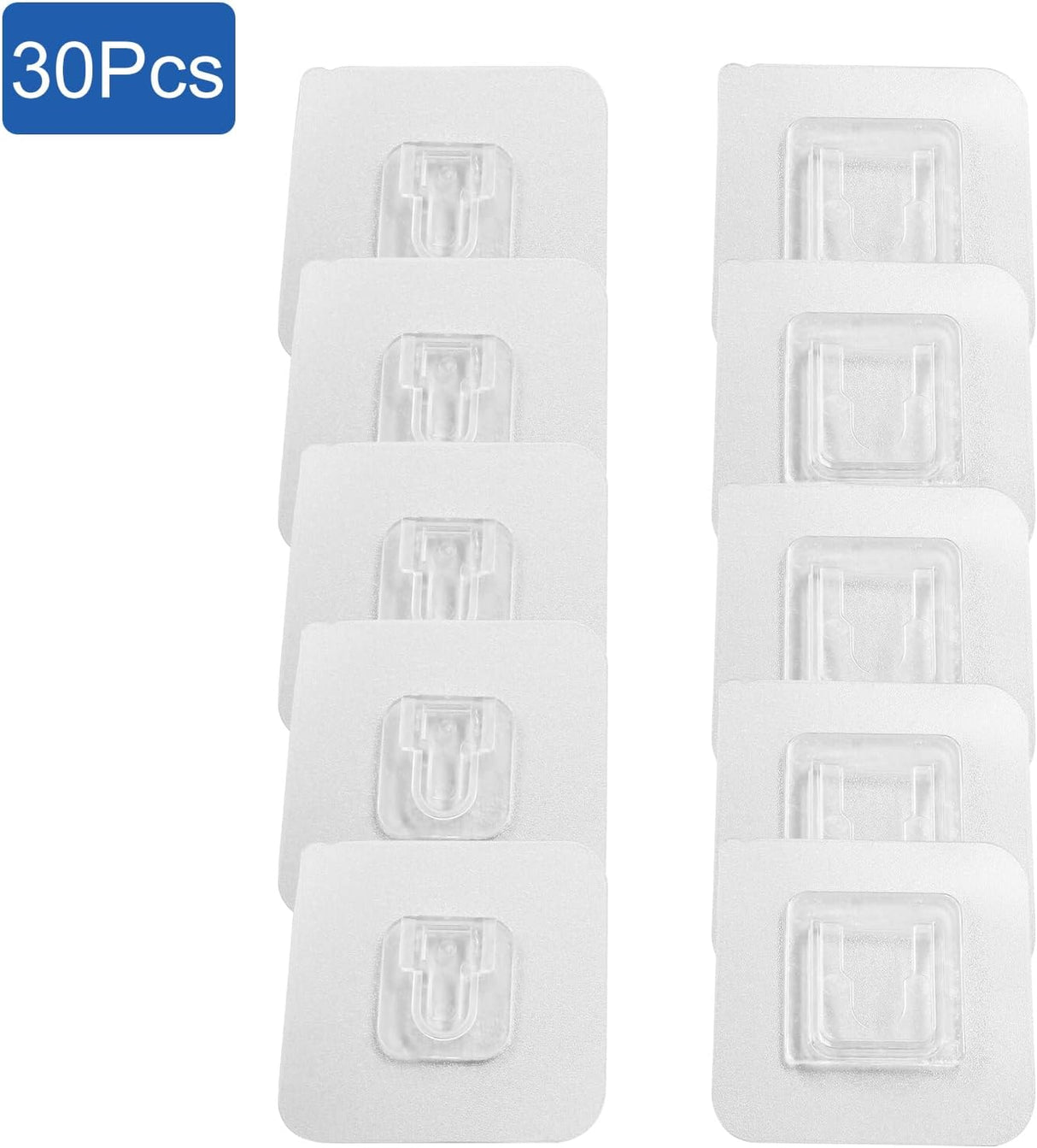 30 Pair Double Sided Adhesive Hooks Wall Adhesive Hooks Wall Hanger Holder Utility Wall Hooks for Bathroom Kitchen Office Hanging