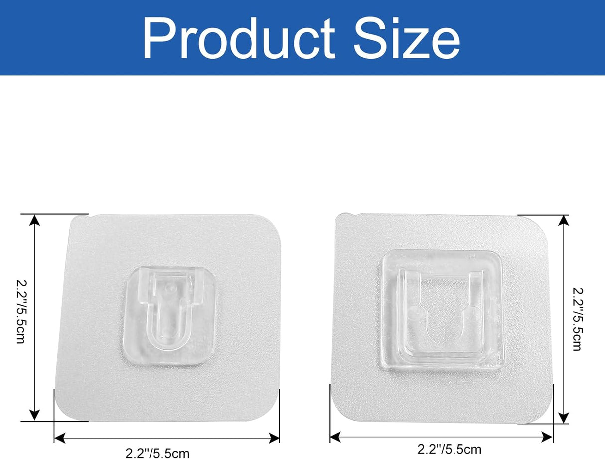 30 Pair Double Sided Adhesive Hooks Wall Adhesive Hooks Wall Hanger Holder Utility Wall Hooks for Bathroom Kitchen Office Hanging