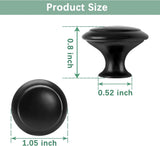36 Pack Round Cabinet Knobs 1.05 Inch Drawer Pulls with Screws for Kitchen Cabinet Knobs Dresser and Door Handles Knob, Black