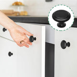 36 Pack Round Cabinet Knobs 1.05 Inch Drawer Pulls with Screws for Kitchen Cabinet Knobs Dresser and Door Handles Knob, Black