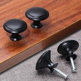 36 Pack Round Cabinet Knobs 1.05 Inch Drawer Pulls with Screws for Kitchen Cabinet Knobs Dresser and Door Handles Knob, Black