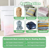 Durable Honeycomb Mesh Laundry Bags, 2 XX-Large 24in x 24in Washing Delicate Bags with Colorful Zipper for Huge Clothes, Curtain, Coverlet, Carpet