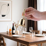 Dinner Bell, Super Loud Solid Brass Call Bells with Metal Handle, 3.9" Small Ring Handbell for Wedding, Classroom, Meditation, Animal Training, Teaching and Seniors Bedside (Gold)