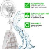Suction Cup Hooks - 4 Pack Suction Hooks Reusable Powerful Waterproof - Clear Removable Suction Hanger for Christmas Wreath, Shower,Tile,Bathroom,Towel,Kitchen