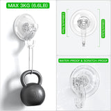 Suction Cup Hooks - 4 Pack Suction Hooks Reusable Powerful Waterproof - Clear Removable Suction Hanger for Christmas Wreath, Shower,Tile,Bathroom,Towel,Kitchen
