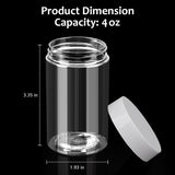 4 Pack Plastic Jars, 4 OZ Round Clear Cosmetic Container Jars with White Lids, Leak Proof Makeup Sample Container, Refillable Travel Cosmetic Storage for DIY Making Creams, Lotion, Body Scrub